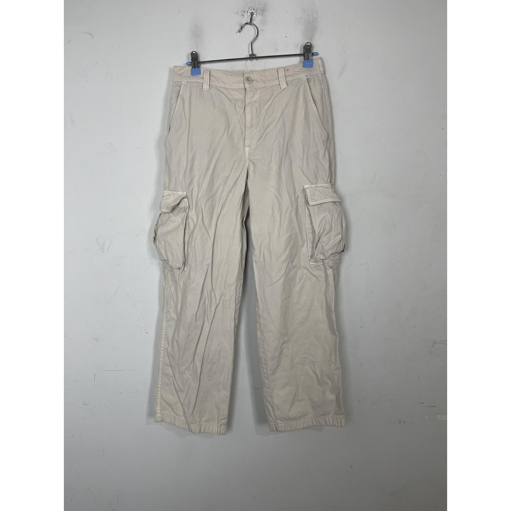 Madewell Womens Pants 27 Beige Cargo Pockets Relaxed Utility Cotton Low-Slung‎